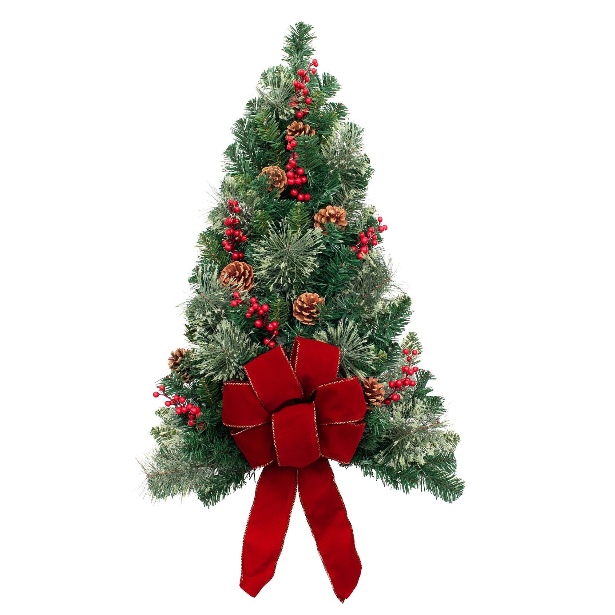 28" Pre-Lit Classic Wall Artificial Christmas Tree, Warm White LED Lights